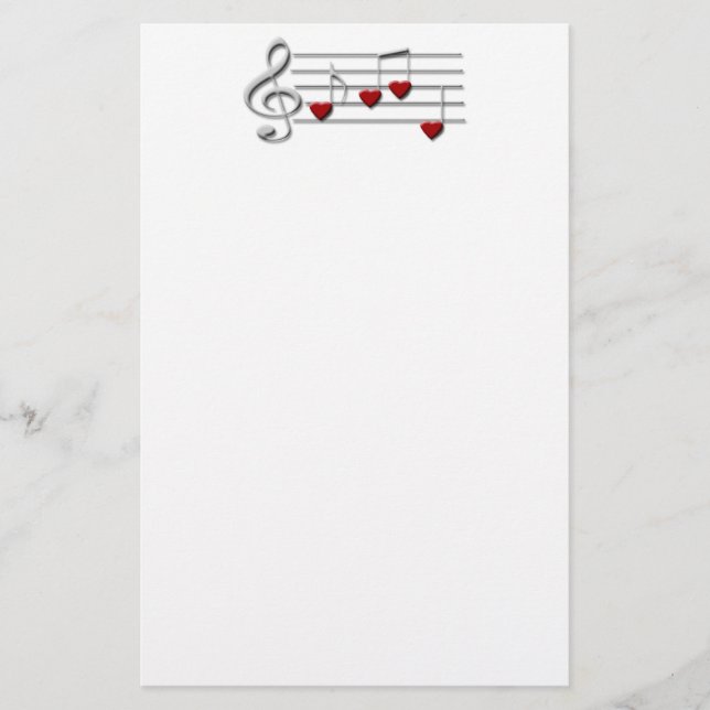 music notes stationery (Front)