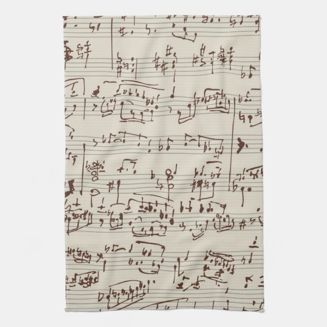 Music notes tea towel (Vertical)