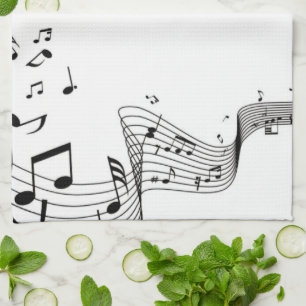Music Notes Tea Towel