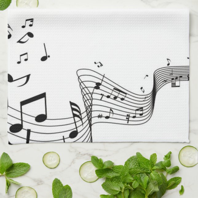 Music Notes Tea Towel (Folded)
