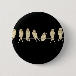 Music Notes Teacher Office Animal Bird Destiny 6 Cm Round Badge