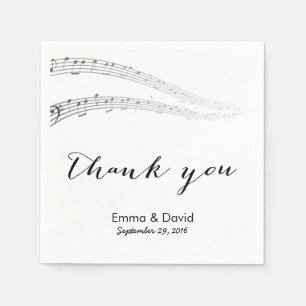 Music Notes Thank You Musical Wedding Napkin