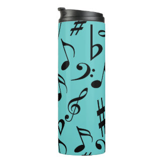 Music Notes Thermal Tumbler With Lid | Editable