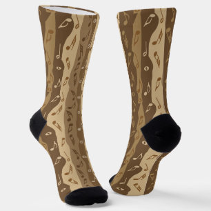 Music Notes Vertical Stripes Socks