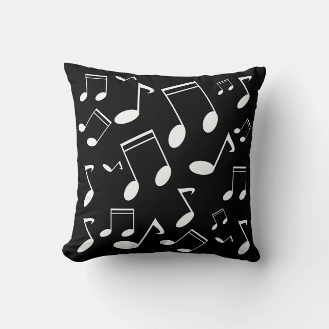 Music notes white cushion (Front)