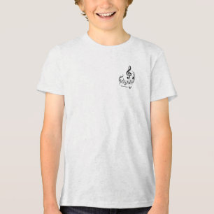 Music notes with treble clef on staff Tri-Blend shirt