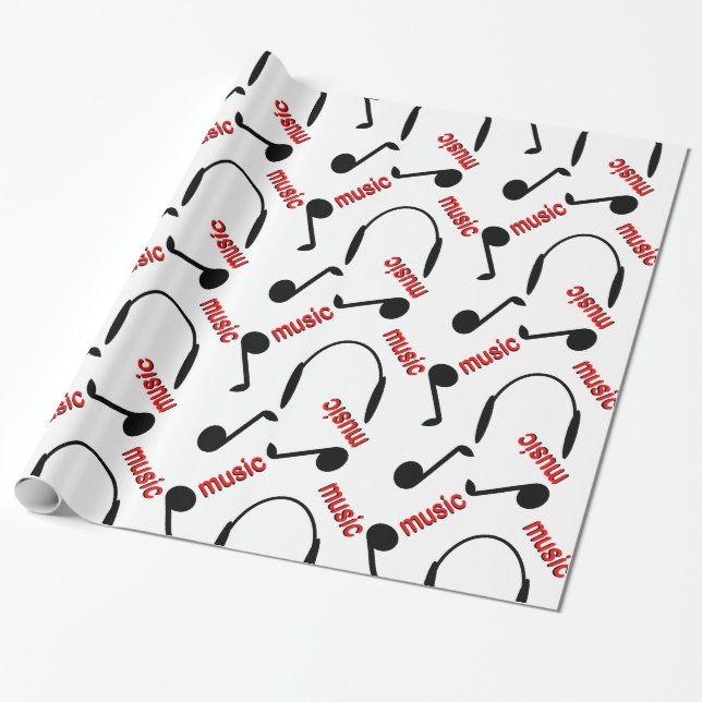 Music Notes Wrapping Paper (Unrolled)