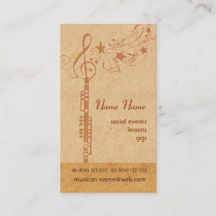 Music Oboe Band - Concert Wind Musical Instrument Business Card