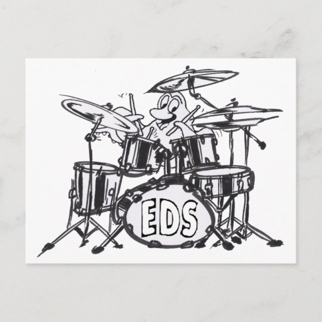 Music Octopus Colouring Plate Postcard (Front)