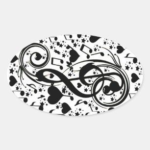 Music of the heart_ oval sticker