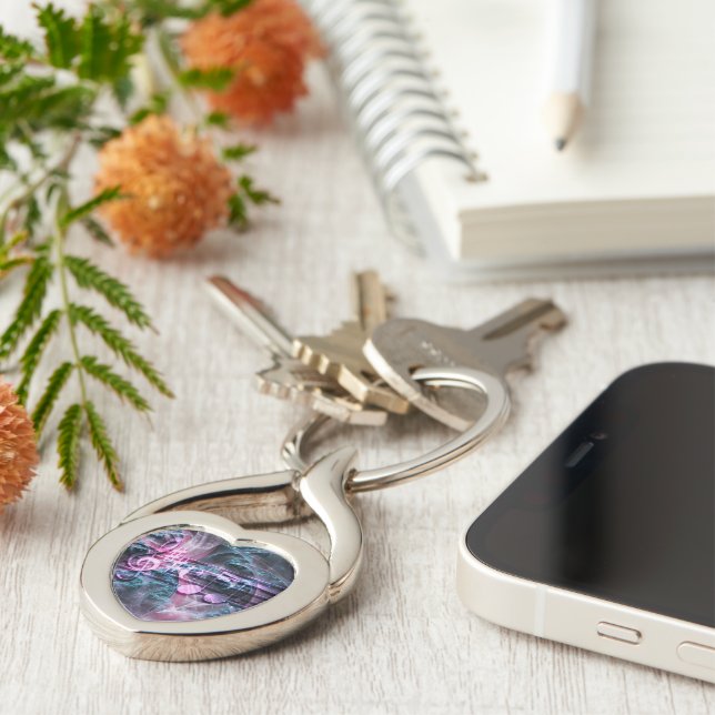 Music of Time Heart Key Chain (Side)