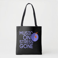 music on stress gone tote bag