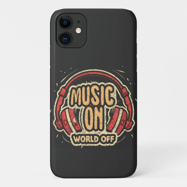 Music On World Off Case-Mate iPhone Case (Back)
