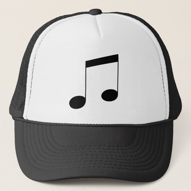 Music One Black Beam Note, Trucker Hat (Front)