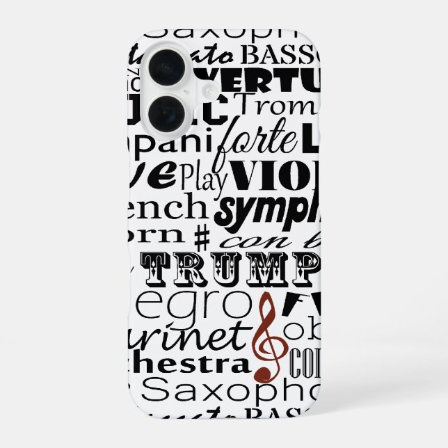 Music Orchestra iPhone 16 Case (Back)