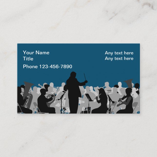 Music Orchestra Theme Business Cards  (Front)