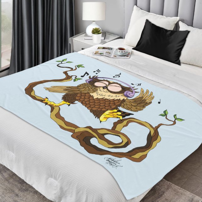 Music Owl Fleece Blanket (Creator Uploaded)