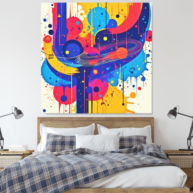 Music Paints Emotion Canvas Print (Insitu(Bedroom))