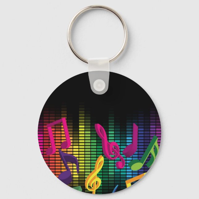 Music Party Background Key Ring (Front)