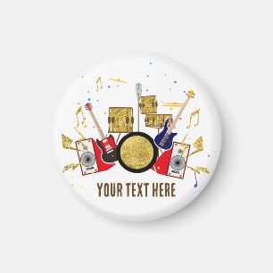 music party guitar drum set musical magnet