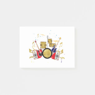 music party guitar drum set musical post-it notes