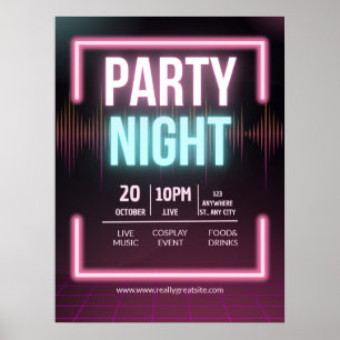 Music Party Invitation, Party Night Flyer Poster