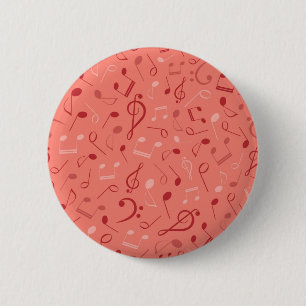 Music pattern 6 cm round badge