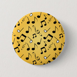 Music pattern 6 cm round badge