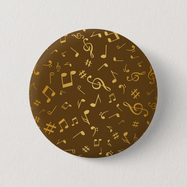 Music pattern 6 cm round badge (Front)