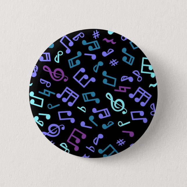 Music pattern 6 cm round badge (Front)