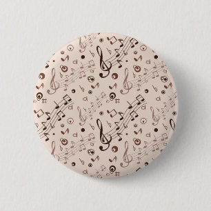 Music pattern 6 cm round badge