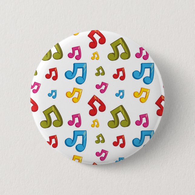 Music pattern 6 cm round badge (Front)