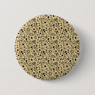 Music pattern 6 cm round badge