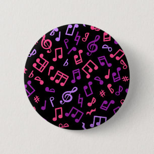 Music pattern 6 cm round badge
