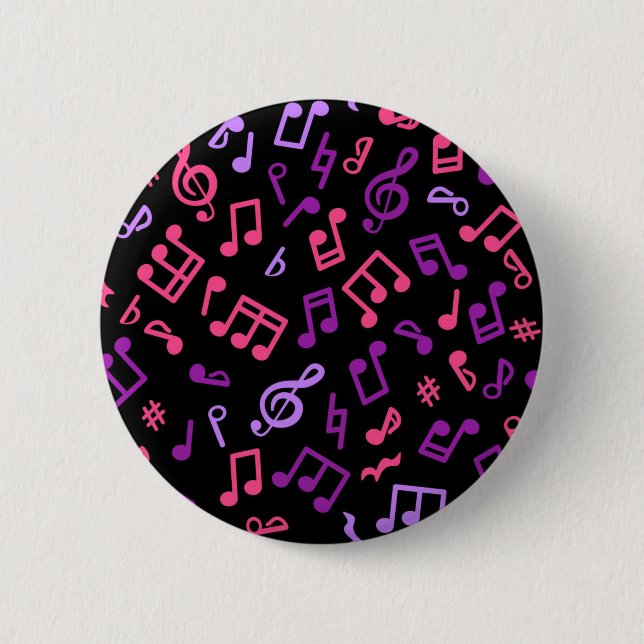 Music pattern 6 cm round badge (Front)