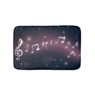 Music pattern bath mat