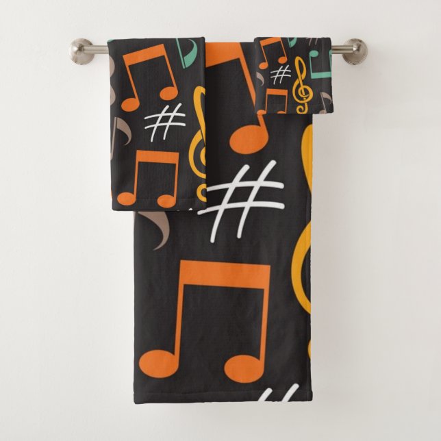 Music pattern bath towel set (Insitu)