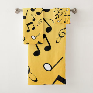 Music pattern bath towel set