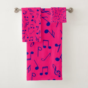 Music pattern bath towel set