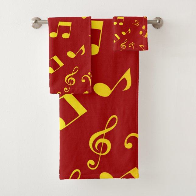 Music pattern bath towel set (Insitu)