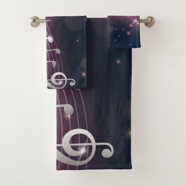 Music pattern bath towel set (Insitu)