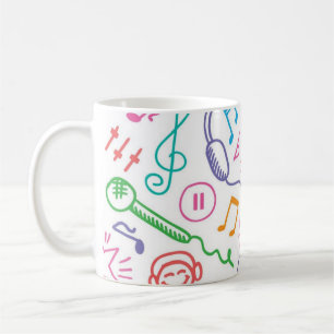Music pattern coffee mug