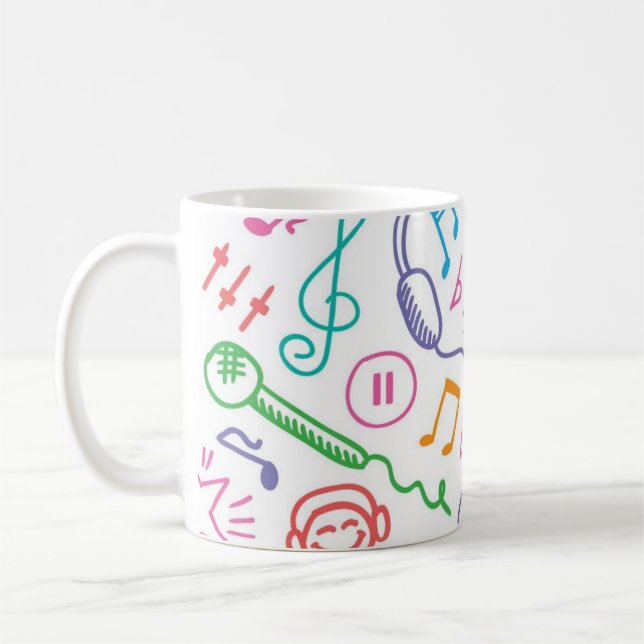 Music pattern coffee mug (Left)