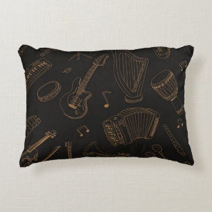 Music pattern decorative cushion