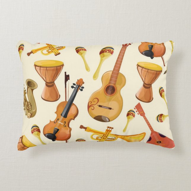 Music pattern decorative cushion (Front)