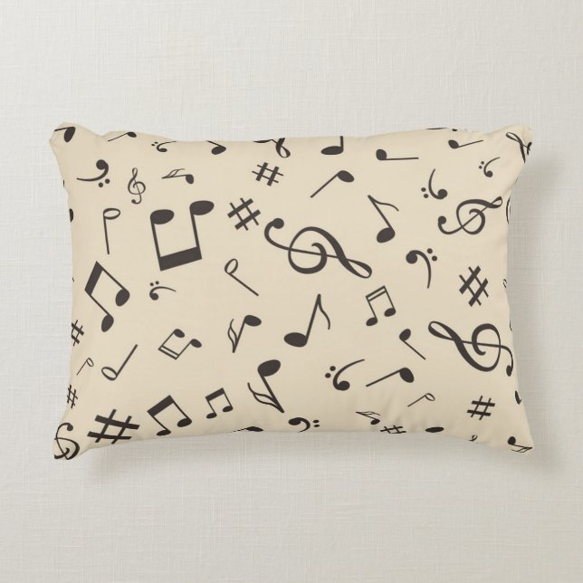 Music pattern decorative cushion (Front)
