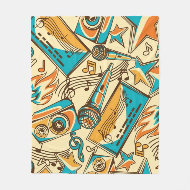 Music pattern fleece blanket (Front)