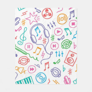 Music pattern fleece blanket