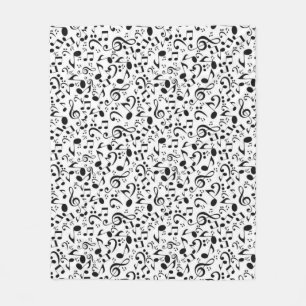 Music pattern fleece blanket