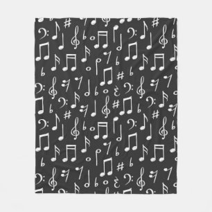 Music pattern fleece blanket